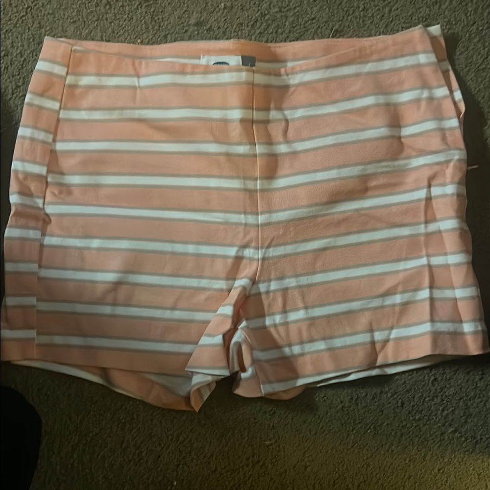 Old Navy Peach and White Striped Women Shorts